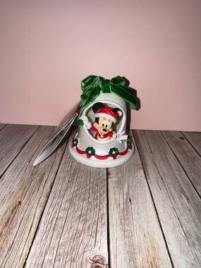 Disney Parks Santa Minnie Mouse Bell Sketchbook Christmas Ornament